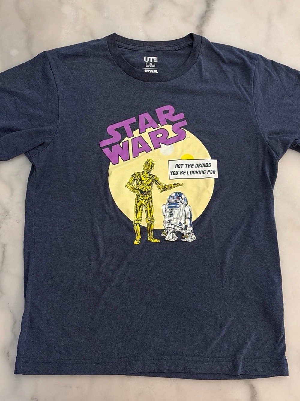 Star Wars Graphic Tee - Navy with Yellow & Purple Print